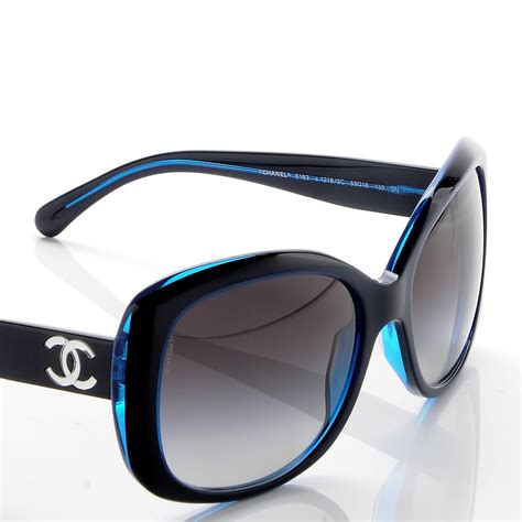 blue frame chanel sunglasses